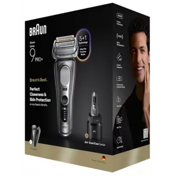Foliescheerapparaat Braun Series 9 Pro+ 9675cc grijs zilver roestvrij staal