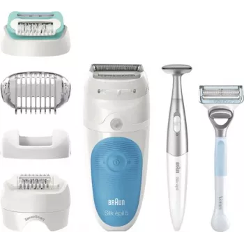 Braun Silk-épil 5 810 + Gillette Venus Trimmer 28 pincetten blauw, wit