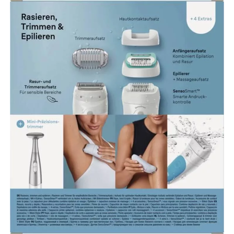 Braun Silk-épil 5 810 + Gillette Venus Trimmer 28 pincetten blauw, wit