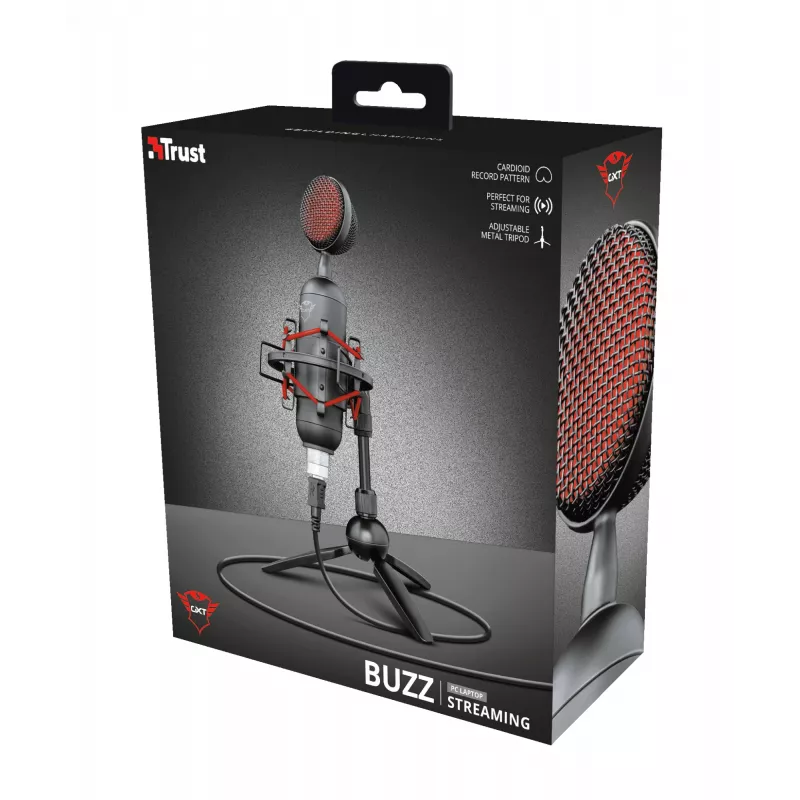 Trust GXT 244 Buzz zwart, rood pc-microfoon