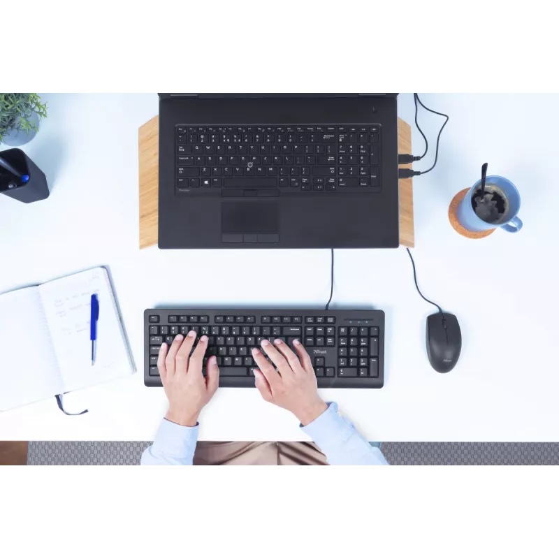 Trust Primo toetsenbord muis inbegrepen universeel USB AZERTY Belgisch zwart
