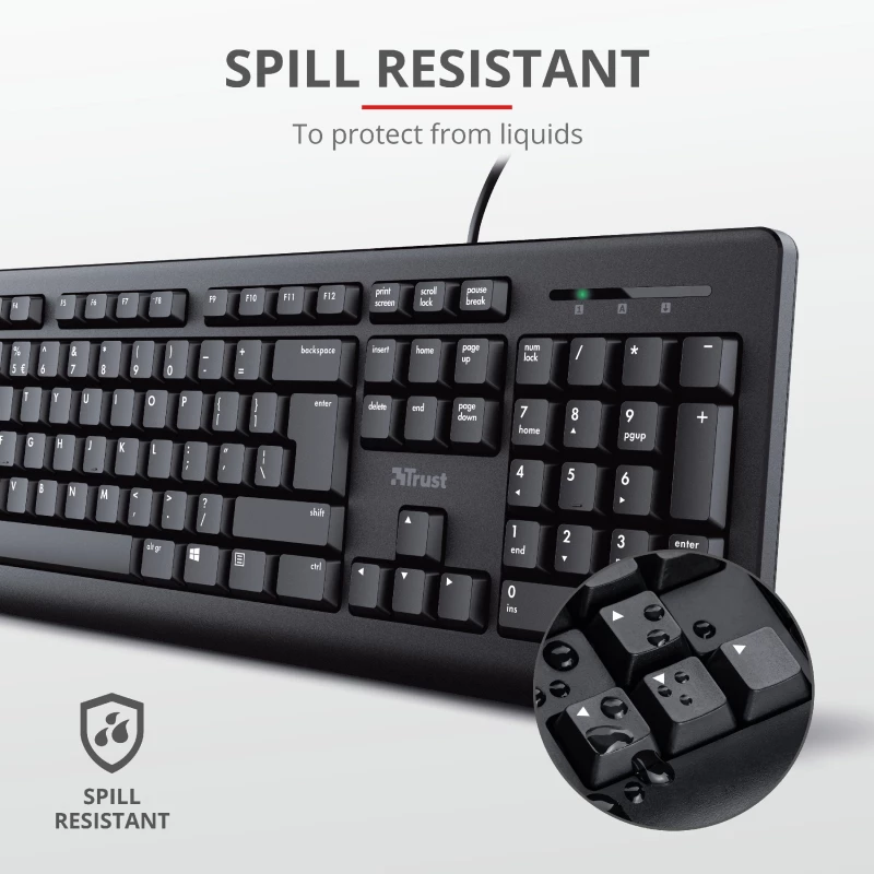 Trust Primo toetsenbord muis inbegrepen universeel USB AZERTY Belgisch zwart