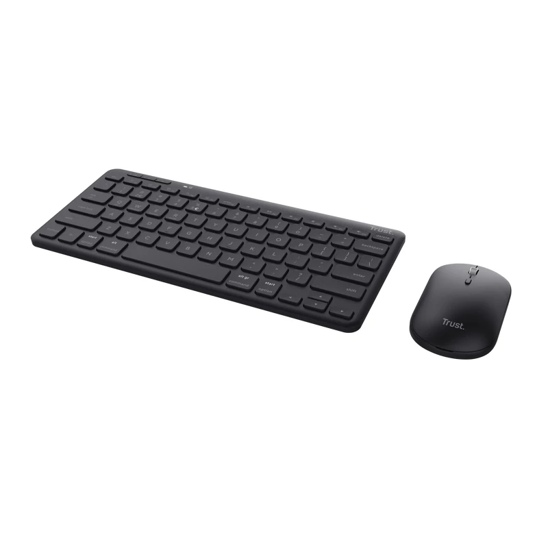 Trust Lyra toetsenbord, muis inbegrepen, kantoor, RF draadloos + Bluetooth, AZERTY, Belgisch, zwart