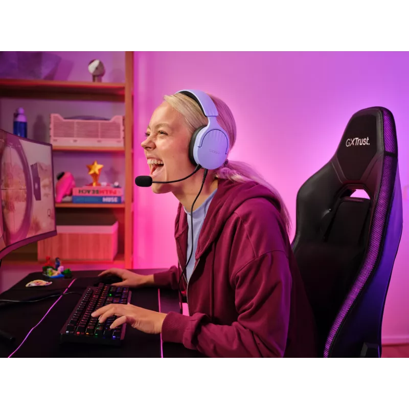Trust GXT 489P FAYZO headset bedraad hoofdband gaming zwart, paars