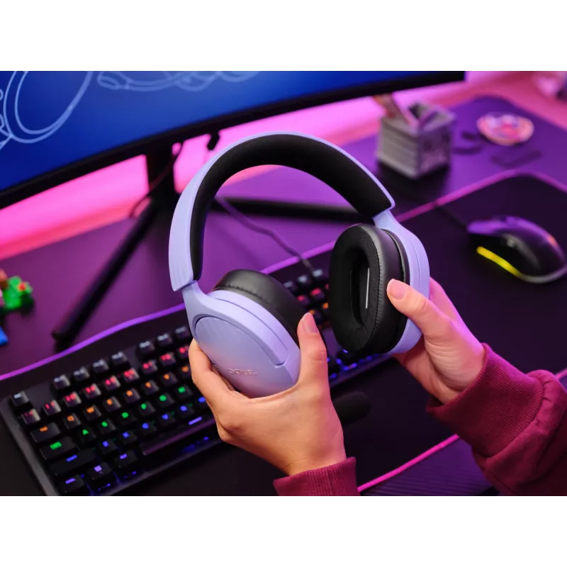 Trust GXT 489P FAYZO headset bedraad hoofdband gaming zwart, paars