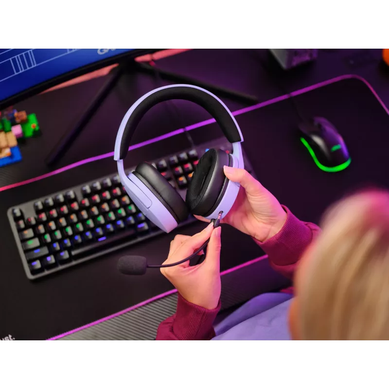 Trust GXT 489P FAYZO headset bedraad hoofdband gaming zwart, paars