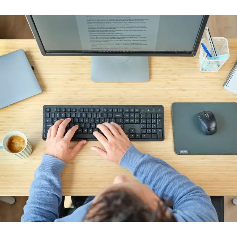 Trust Ody II toetsenbord muis inbegrepen kantoor RF draadloos AZERTY Belgisch zwart