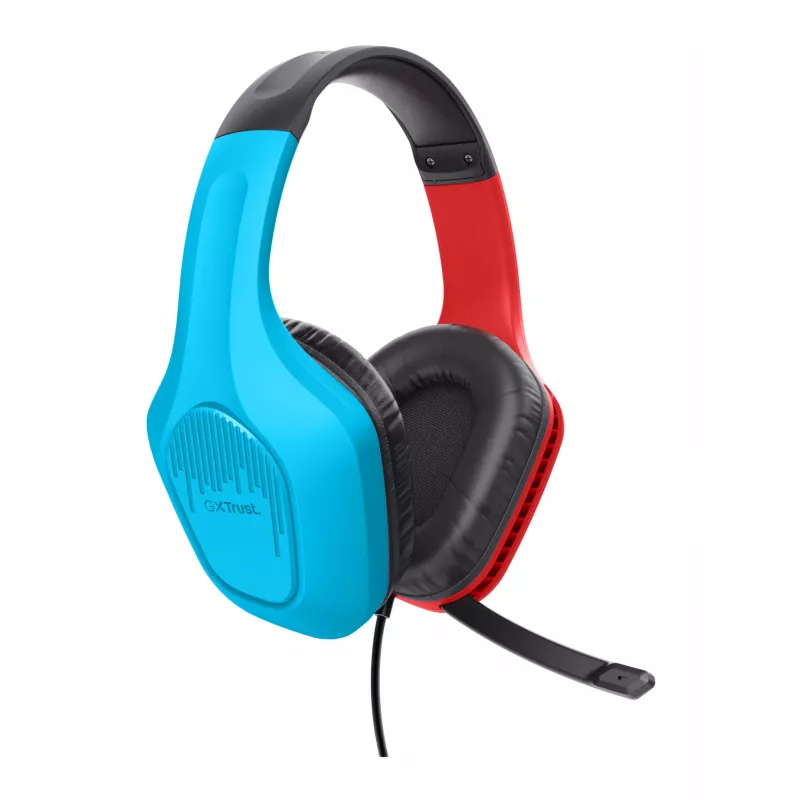 Trust GXT 416S Zirox headset bedraad hoofdband gaming zwart, cyaan, rood