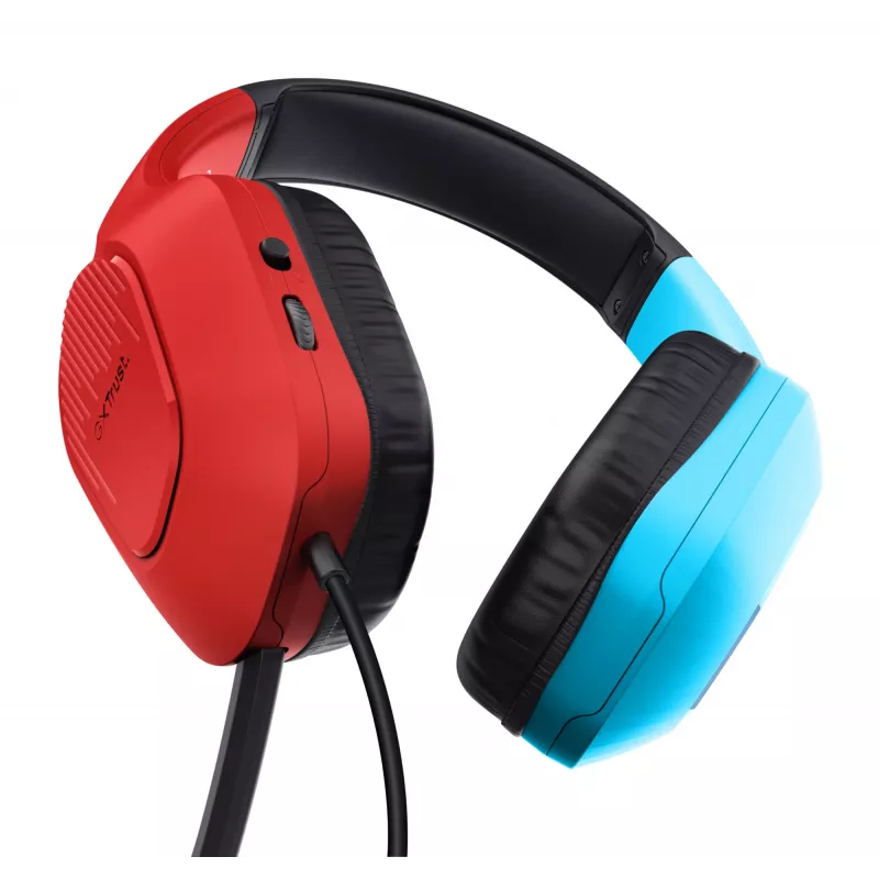Trust GXT 416S Zirox headset bedraad hoofdband gaming zwart, cyaan, rood