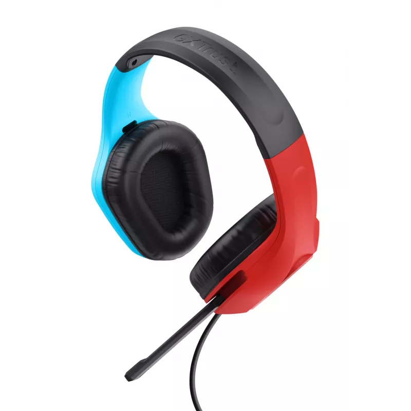 Trust GXT 416S Zirox headset bedraad hoofdband gaming zwart, cyaan, rood