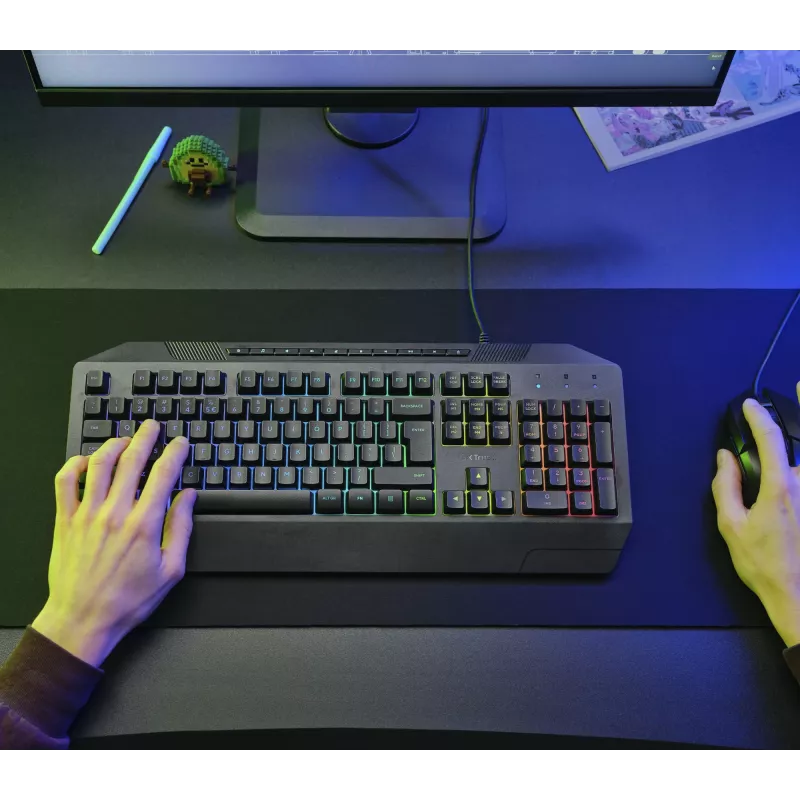 Trust GXT 836 Evocx toetsenbord gaming USB AZERTY Belgisch zwart