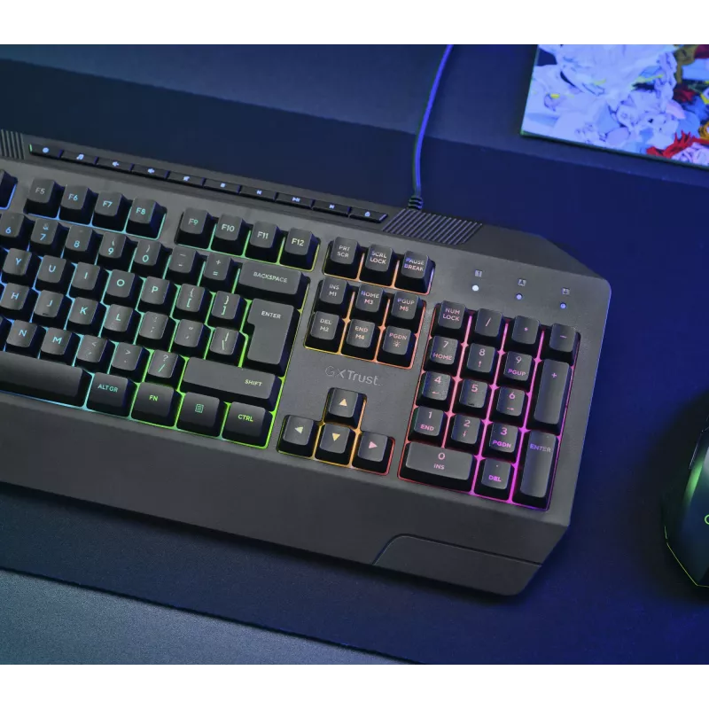 Trust GXT 836 Evocx toetsenbord gaming USB AZERTY Belgisch zwart