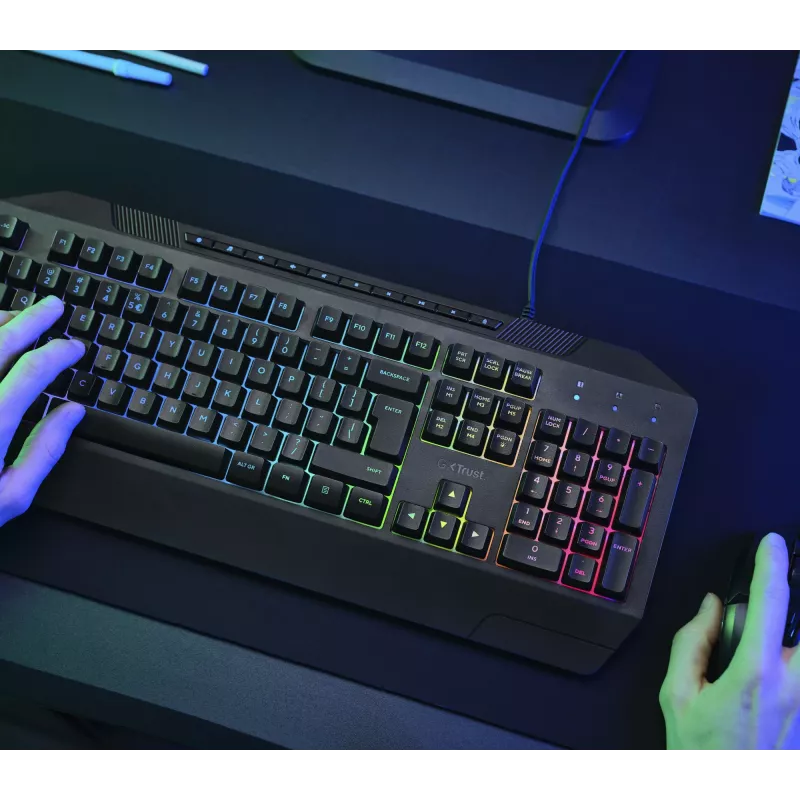 Trust GXT 836 Evocx toetsenbord gaming USB AZERTY Belgisch zwart