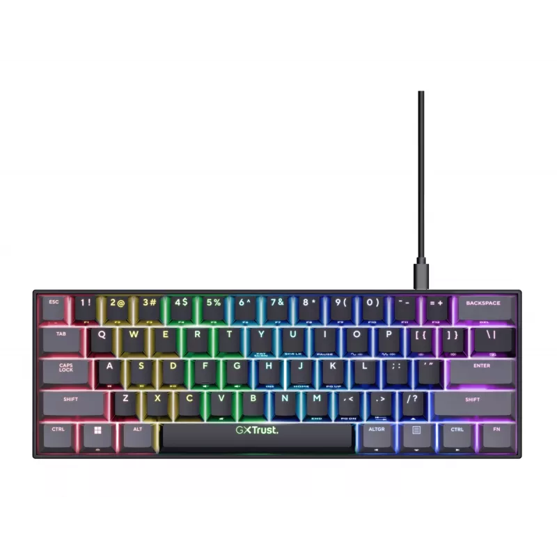 Trust GXT 867 Acira toetsenbord gaming USB AZERTY Belgisch zwart, grijs