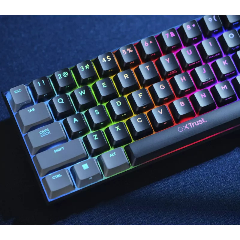 Trust GXT 867 Acira toetsenbord gaming USB AZERTY Belgisch zwart, grijs