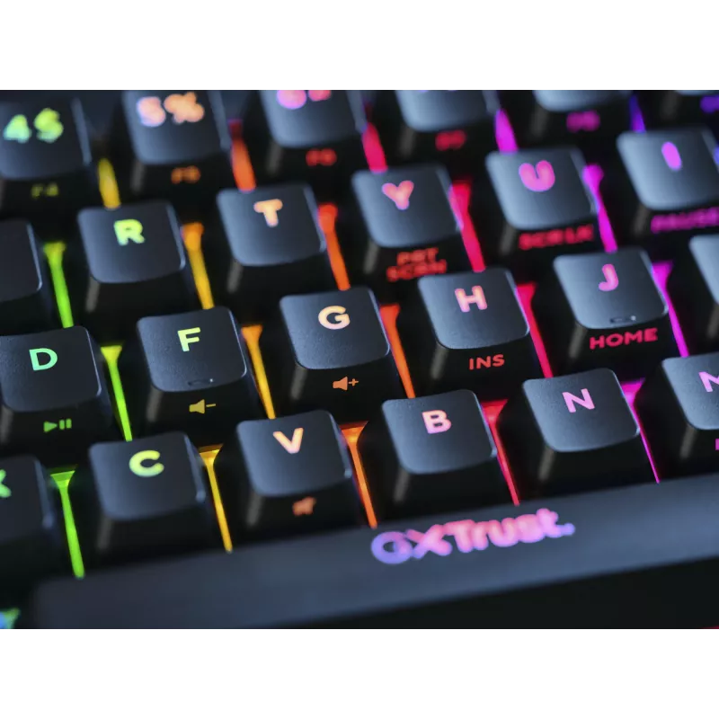Trust GXT 867 Acira toetsenbord gaming USB AZERTY Belgisch zwart, grijs