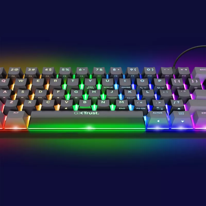 Trust GXT 867 Acira toetsenbord gaming USB AZERTY Belgisch zwart, grijs