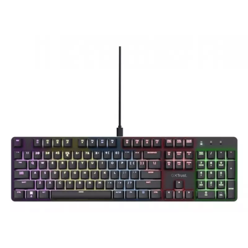 Trust GXT 871 Zora toetsenbord gaming USB AZERTY Belgisch zwart
