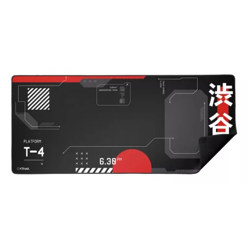 Gaming-muismat TRUST GXT 759 XXL — 900×400 mm, PET, zwart/rood
