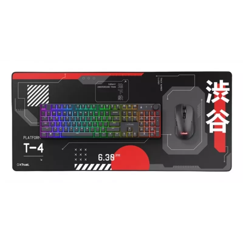 Gaming-muismat TRUST GXT 759 XXL — 900×400 mm, PET, zwart/rood