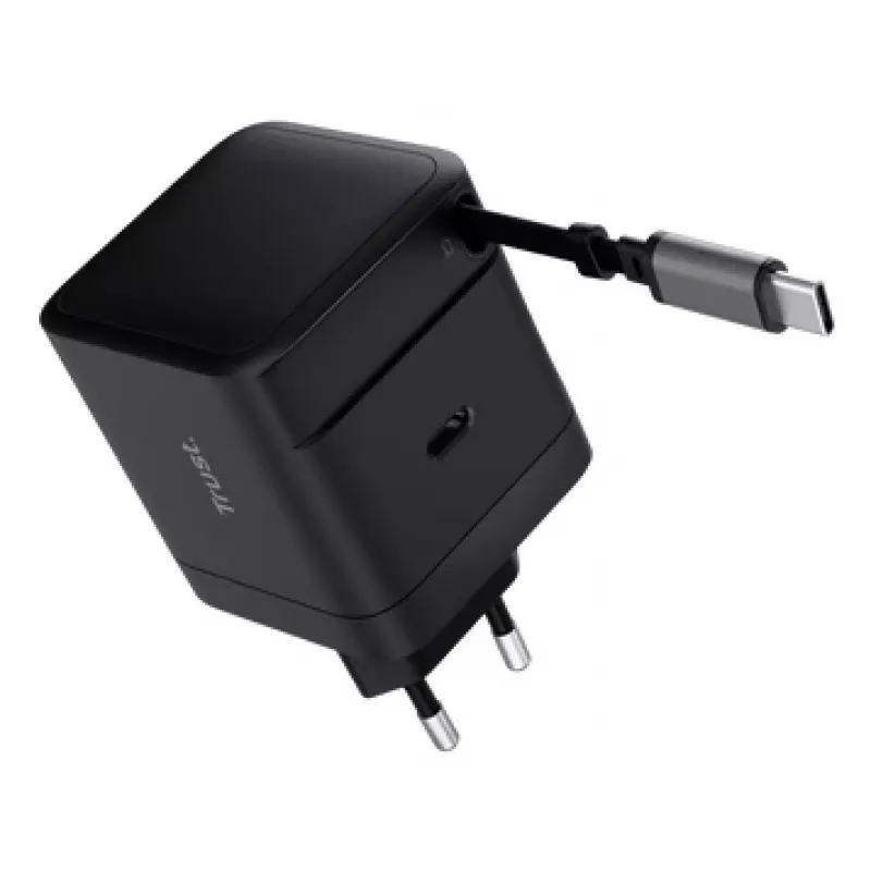 TRUST oplader Maxo 65W USB-C met 67 cm oprolbaar kabel