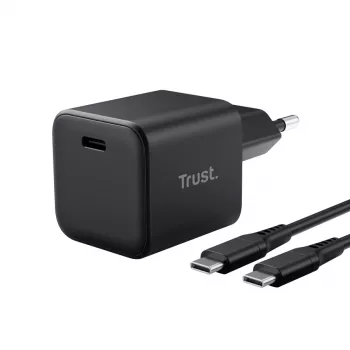 Oplader TRUST Maxo ultra-klein 65W GaN USB-C zwart met 2m kabel