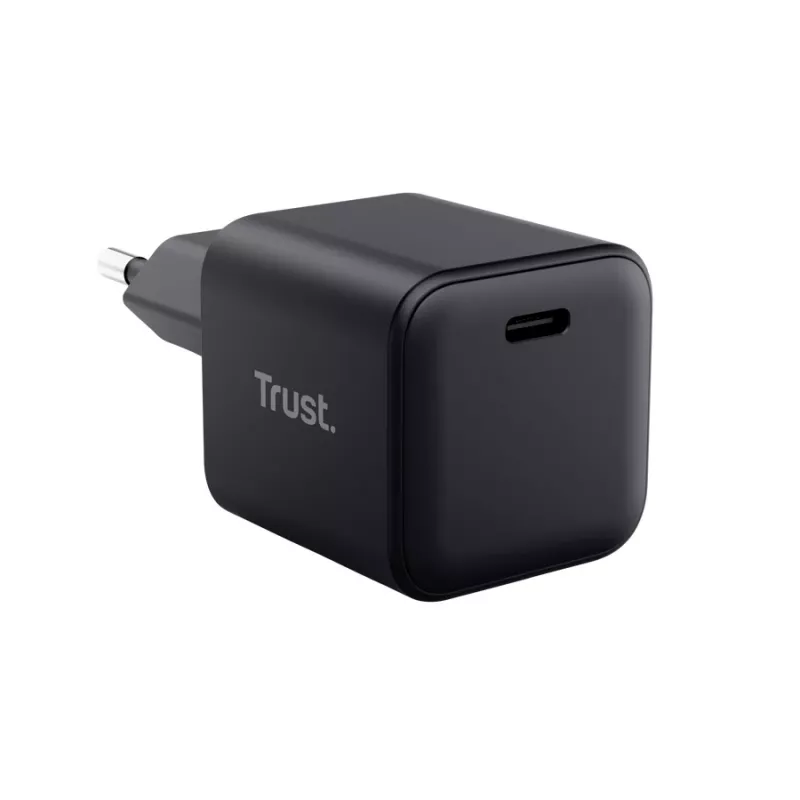Oplader TRUST Maxo ultra-klein 65W GaN USB-C zwart met 2m kabel