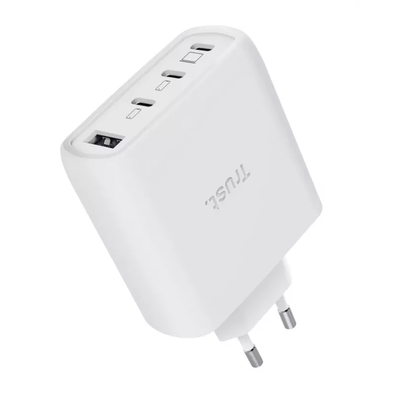 TRUST Maxo 65W indoor AC-snellader, 3x USB-C, max. 20 V, 2 m kabel, wit