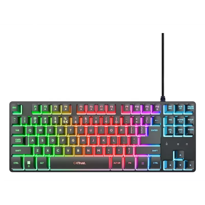 Trust GXT 833 Thado TKL toetsenbord gaming USB AZERTY Belgisch zwart