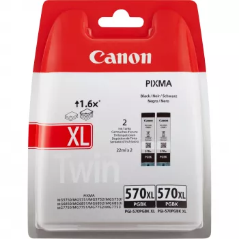 Canon PGI-570BK XL high yield zwarte inktpatroon (dubbelpack)
