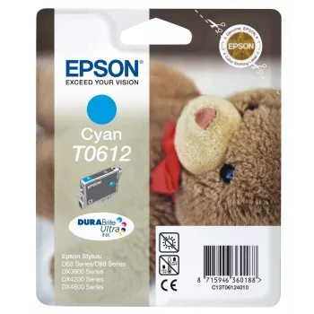 Epson Teddybear singlepack cyaan T0612 DURABrite Ultra inkt, cyaan, 8 ml, 1 stuk