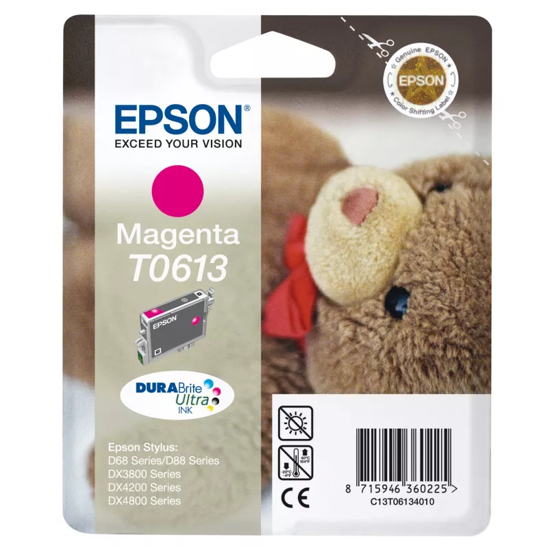 Epson Teddybear singlepack magenta T0613 DURABrite Ultra inkt