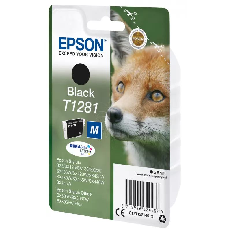 Epson T1281 Fox enkelpack inktpatroon zwart