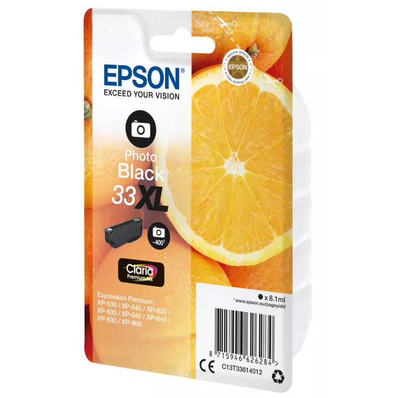 Epson Oranges singlepack fotozwart 33XL Claria Premium inkt
