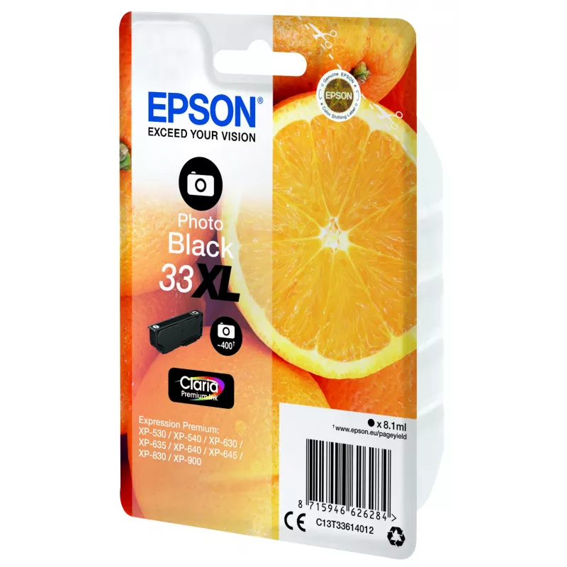 Epson Oranges singlepack fotozwart 33XL Claria Premium inkt