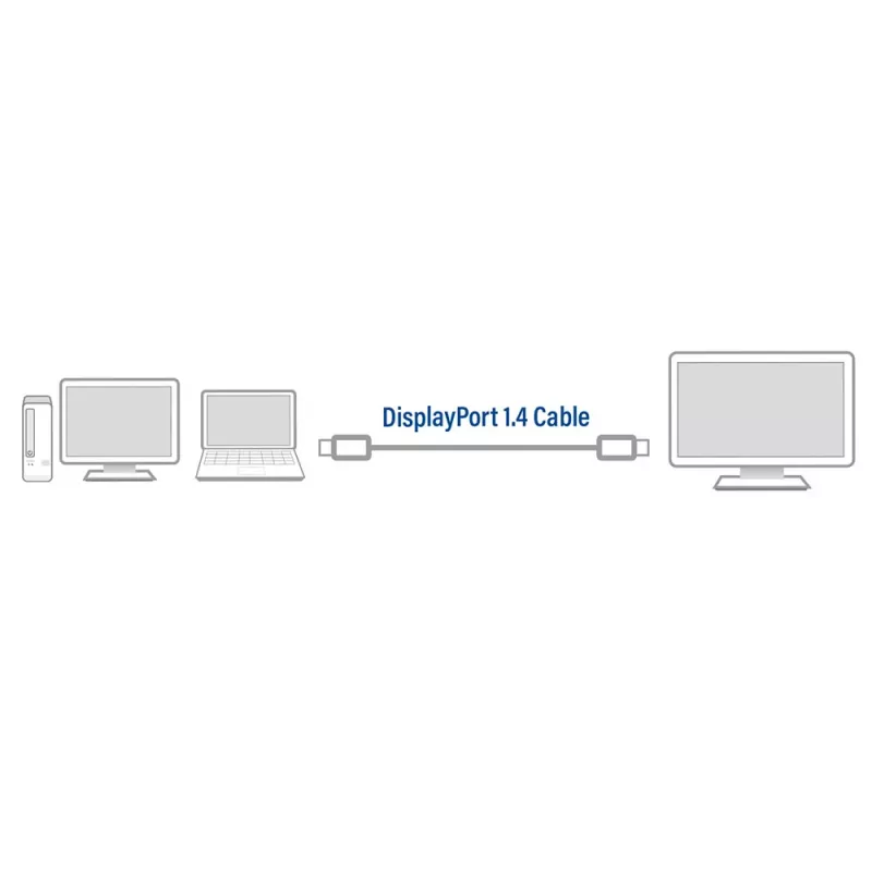 ACT DisplayPort 1.4 kabel 8K, 1m, 1 m, DisplayPort, DisplayPort, stekker, stekker, zwart