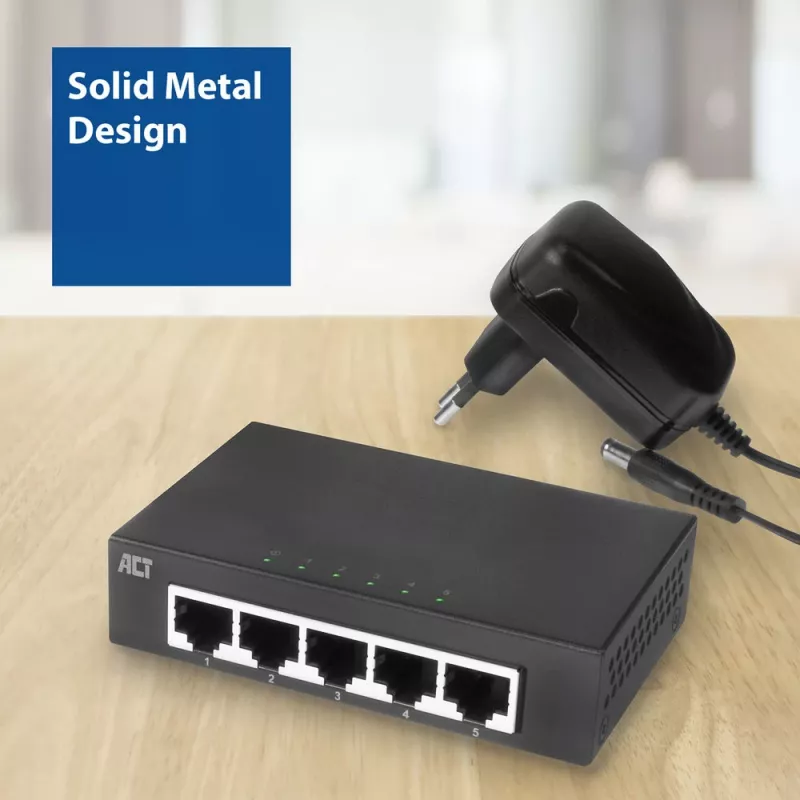 ACT AC4415 unmanaged switch Gigabit Ethernet 5 poorten 10 Gbit/s