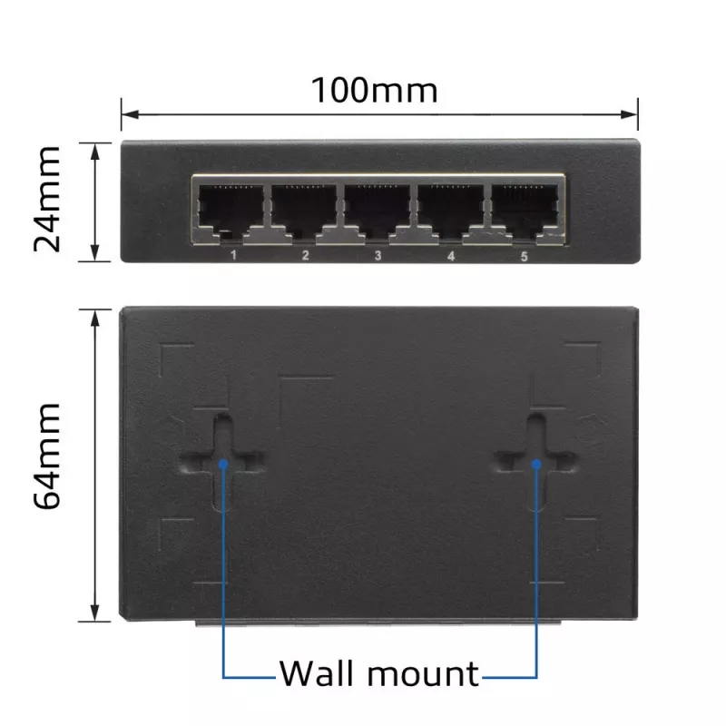 ACT AC4415 unmanaged switch Gigabit Ethernet 5 poorten 10 Gbit/s