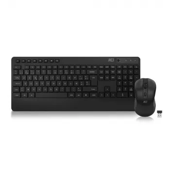 ACT draadloze toetsenbord- en muisset (Azerty), stille klik, milieuvriendelijk, van gerecyclede materialen