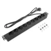 ACT verleng-PDU 19 inch CEE7/7 met 9 Type-F-stopcontacten, 3 m H05VV-F 3G1.5