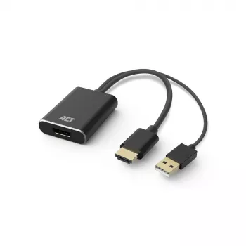 ACT AC7536 videokabel-adapter 0,24 m HDMI + USB DisplayPort zwart