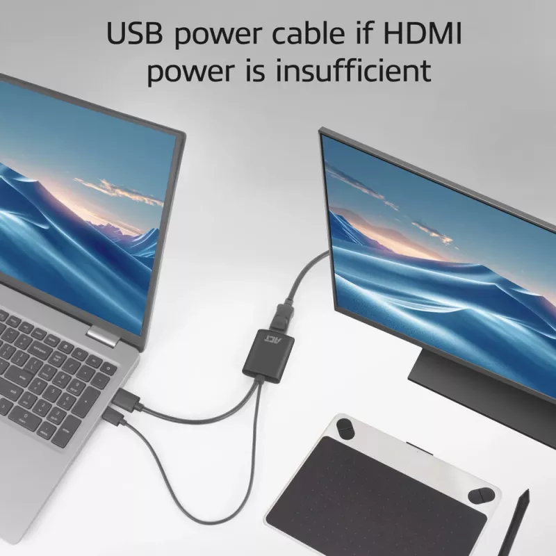 ACT AC7536 videokabel-adapter 0,24 m HDMI + USB DisplayPort zwart