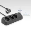 ACT bureau-stekkerdoos met 3 Type-F-stopcontacten, 30W Power Delivery, USB Type-C/A aansluitingen, kabellengte 1,5 meter