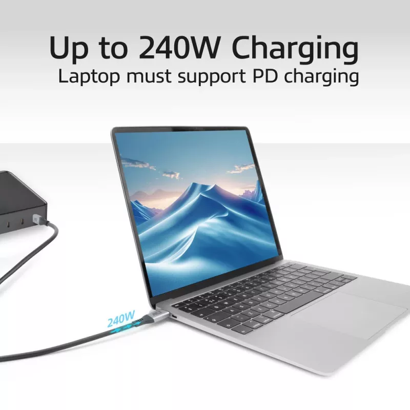 ACT USB4 80Gbps Thunderbolt 5 kabel 240W USB Type-C, USB-IF gecertificeerd, 1,5 meter