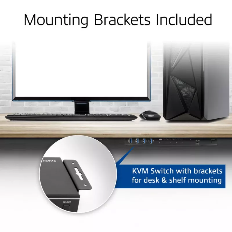 ACT 4-poorts DisplayPort 4K@60Hz KVM-switch