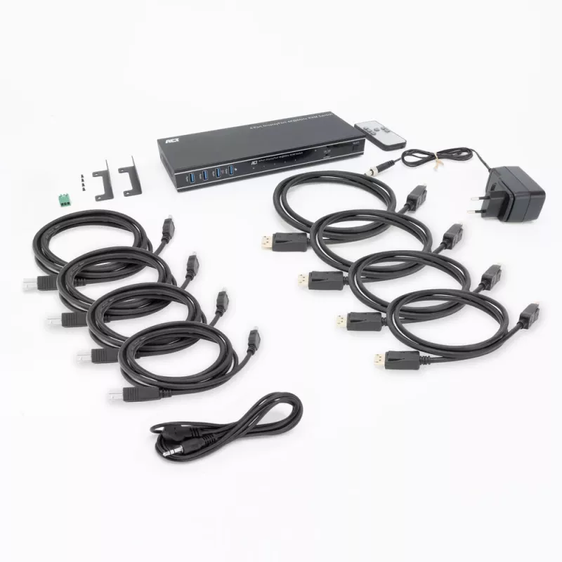 ACT 4-poorts DisplayPort 4K@60Hz KVM-switch