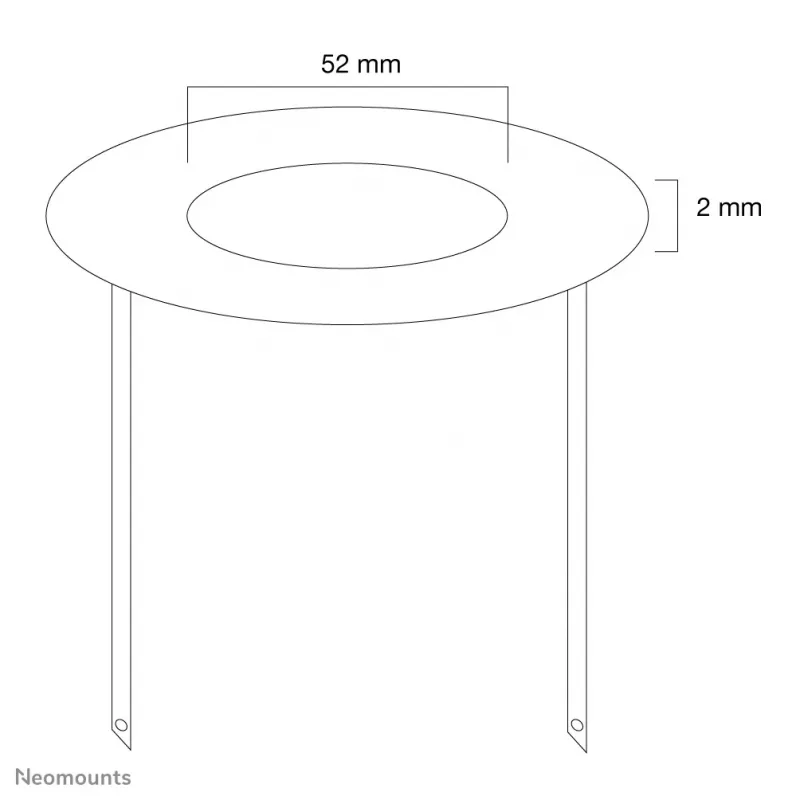 Neomounts FPMA-CRS5 plafondafdekking - doorsn. 52 mm, zilver, staal, plafond, FPMA-C100, FPMA-C100SILVER, 2 mm, 5,2 cm