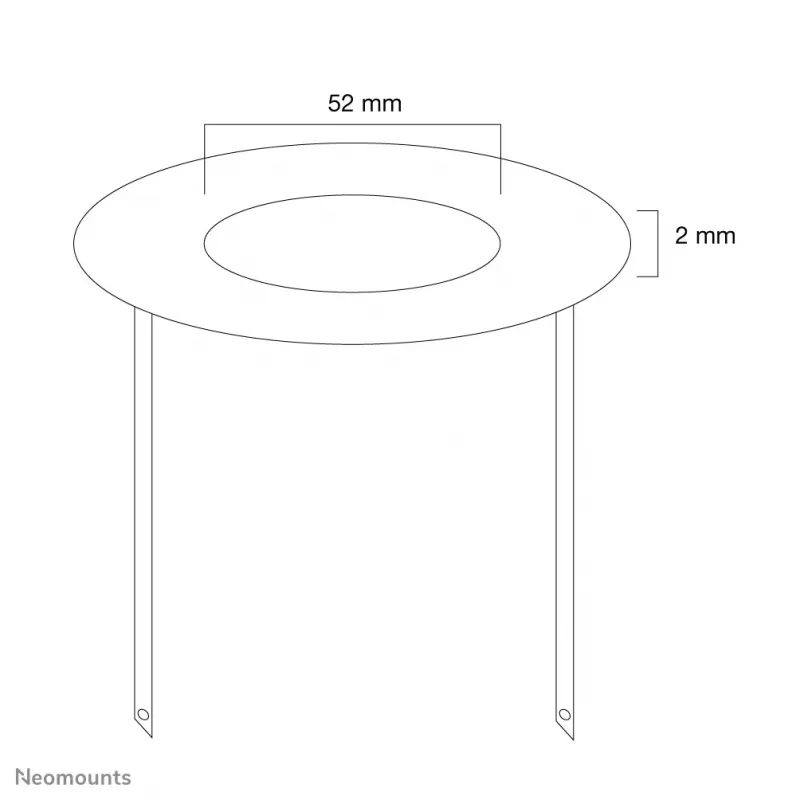 Neomounts FPMA-CRB5 plafondafdekking - doorsn. 52 mm, zwart, staal, plafond, FPMA-C100, FPMA-C100SILVER, 2 mm, 5,2 cm