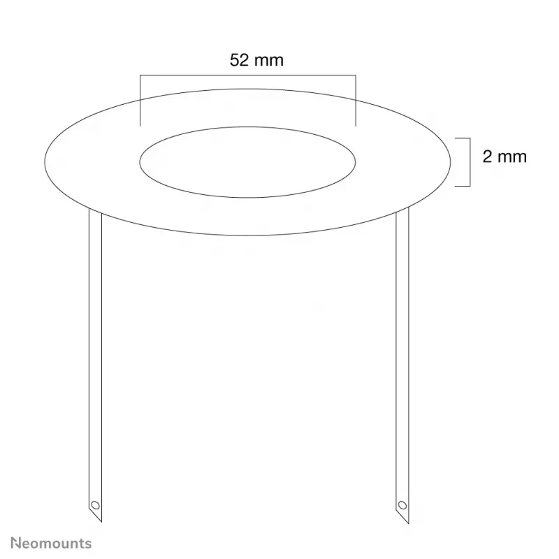 Neomounts FPMA-CRW5 plafondafdekking - doorsn. 52 mm, wit, staal, plafond, FPMA-C100, FPMA-C100SILVER, 2 mm, 5,2 cm