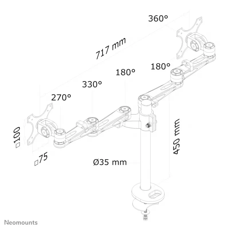 Neomounts FPMA-D935DG monitorarm 10-27 inch